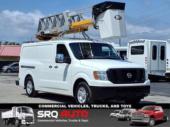 2018 Glacier White Nissan NV 3500 38' Bucket Van 3 Door 6 Cylinder Engine Bucket Automatic