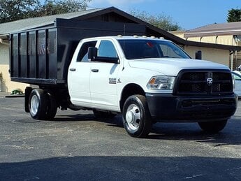 2016 Bright White Clearcoat Ram 3500 Crew Cab 10' Landscape Dump Truck 6 Cylinder Engine Automatic Dump RWD 4 Door