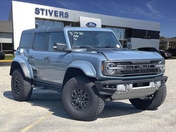 2024 Azure Gray Metallic Tri-Coat Ford Bronco Raptor 4X4 3.0L EcoBoost V6 Engine Automatic 4 Door SUV