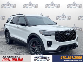 2025 Star White Metallic Tri-Coat Ford Explorer ST SUV Automatic 3.0L EcoBoost V6 Engine 4 Door