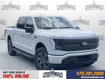 2025 Space White Metallic Ford F-150 Lightning Flash Automatic Electric Motor Engine AWD Truck