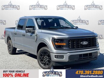 2025 Iconic Silver Metallic Ford F-150 STX 2.7L V6 EcoBoost Engine Automatic RWD 4 Door Truck