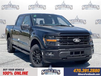 2025 Agate Black Metallic Ford F-150 XLT 3.5L PowerBoost Full-Hybrid V6 Engine Truck 4 Door 4X4 Automatic