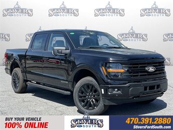 2025 Agate Black Metallic Ford F-150 XLT 4 Door 3.5L PowerBoost Full-Hybrid V6 Engine Automatic 4X4