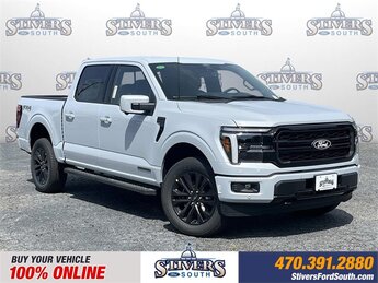 2025 Space White Metallic Ford F-150 Lariat Truck 3.5L PowerBoost Full-Hybrid V6 Engine 4 Door