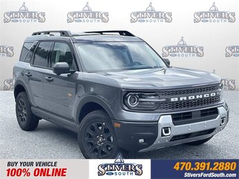 2025 Gray Metallic Ford Bronco Sport Badlands Automatic 4 Door SUV EcoBoost 2.0L I4 GTDi DOHC Turbocharged VCT Engine 4X4