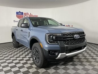 2025 Azure Gray Metallic Tri-Coat Ford Ranger XLT EcoBoost 2.3L I4 GTDi DOHC Turbocharged VCT Engine 4 Door 4X4 Truck