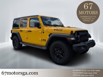 2021 Baja Yellow Clearcoat Jeep Wrangler Unlimited Willys 4X4 2.0L I4 DOHC Engine 4 Door SUV Automatic