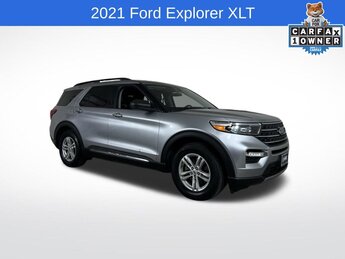 2021 Iconic Silver Metallic Ford Explorer XLT Automatic RWD SUV 2.3L EcoBoost I-4 Engine