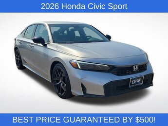 2026 Solar Silver Metallic Honda Civic Sport FWD 4 Door 2.0L I4 DOHC 16V Engine