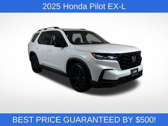 2025 Platinum White Pearl Honda Pilot EX-L 3.5L V6 DOHC 24V Engine Automatic 4 Door