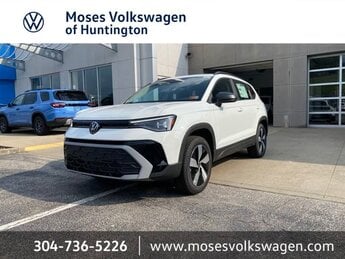 2025 Pure White Volkswagen Taos S AWD Automatic 1.5L I4 Turbocharged DOHC 16V LEV3-SULEV30 174hp Engine 4 Door