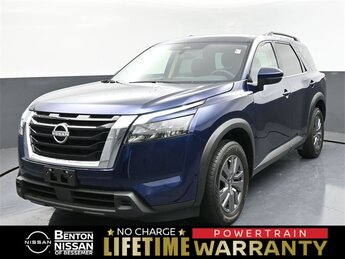 2025 Deep Ocean Blue Pearl Nissan Pathfinder SV 3.5L V6 DOHC Engine FWD Automatic