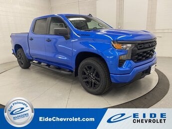 2025 Riptide Blue Metallic Chevrolet Silverado 1500 Custom 4 Door Truck 4X4 2.7L I4 Turbocharged DOHC 16V LEV3-SULEV30 310hp Engine Automatic