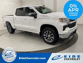 2025 Summit White Chevrolet Silverado 1500 LT 2.7L I4 Turbocharged DOHC 16V LEV3-SULEV30 310hp Engine 4X4 Automatic 4 Door