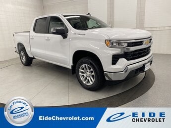 2025 Summit White Chevrolet Silverado 1500 LT 2.7L I4 Turbocharged DOHC 16V LEV3-SULEV30 310hp Engine 4X4 4 Door Automatic