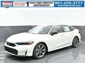 2025 Platinum White Pearl Honda Civic Hybrid Sport Touring FWD 2.0L 16V DOHC Engine Automatic (CVT) 4 Door