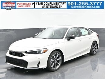2025 Platinum White Pearl Honda Civic Hybrid Sport Touring 2.0L 16V DOHC Engine FWD 4 Door Automatic (CVT) Car