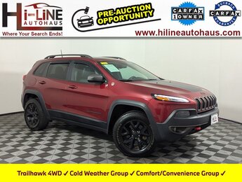 2016 Deep Cherry Red Crystal Pearlcoat Jeep Cherokee Trailhawk 4X4 SUV Automatic 3.2L V6 Engine 4 Door