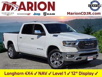 2019 Ivory White Tri-Coat Pearlcoat Ram 1500 Laramie Longhorn Truck HEMI 5.7L V8 Multi Displacement VVT Engine 4 Door 4X4