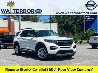2020 Star White Metallic Tri-Coat Ford Explorer XLT SUV 2.3L EcoBoost I-4 Engine Automatic