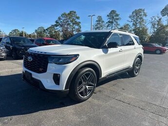 2025 Star White Metallic Tri-Coat Ford Explorer ST SUV Automatic RWD 3.0L EcoBoost V6 Engine