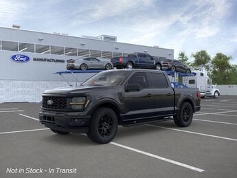 2025 Agate Black Metallic Ford F-150 STX 2.7L V6 EcoBoost Engine 4 Door Truck 4X4