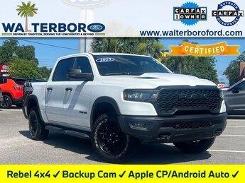 2025 Bright White Clearcoat Ram 1500 Rebel Truck 3.0L I6 Engine Automatic 4 Door