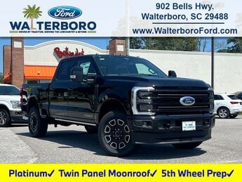 2025 Agate Black Metallic Ford Super Duty F-250 SRW Platinum 4X4 Power Stroke 6.7L V8 DI 32V OHV Turbodiesel Engine Truck