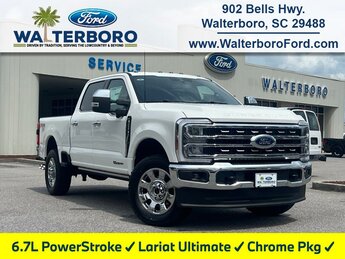 2025 Star White Metallic Tri-Coat Ford Super Duty F-350 SRW Lariat Truck Power Stroke 6.7L V8 DI 32V OHV Turbodiesel Engine 4 Door 4X4