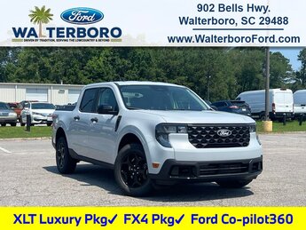 2025 Space White Metallic Ford Maverick XLT 4 Door EcoBoost 2.0L I4 GTDi DOHC Turbocharged VCT Engine AWD Truck Automatic (CVT)
