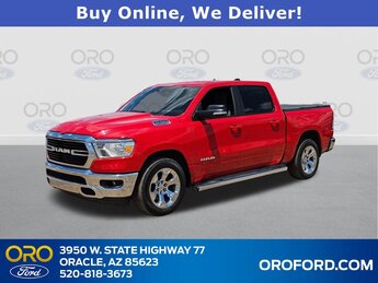 2021 Flame Red Clearcoat Ram 1500 Big Horn HEMI 5.7L V8 Multi Displacement VVT Engine Automatic Truck