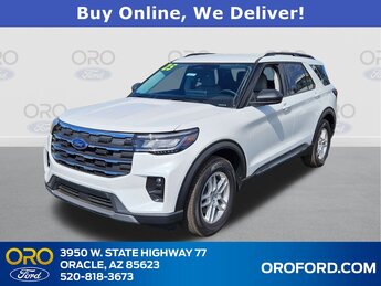 2025 White Metallic Ford Explorer Active RWD 2.3L EcoBoost I-4 Engine 4 Door