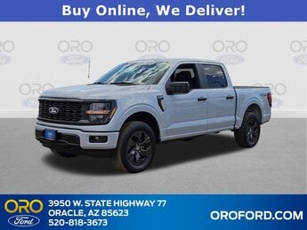 2025 Iconic Silver Metallic Ford F-150 STX 2.7L V6 EcoBoost Engine 4X4 Automatic 4 Door Truck