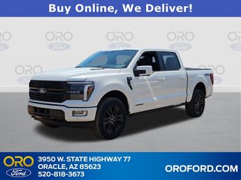 2025 White Metallic Ford F-150 Platinum 4 Door Truck 3.5L PowerBoost Full-Hybrid V6 Engine 4X4 Automatic