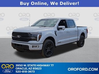2025 Iconic Silver Metallic Ford F-150 Platinum Truck 3.5L PowerBoost Full-Hybrid V6 Engine Automatic 4 Door