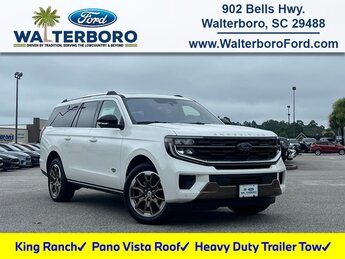 2025 Star White Metallic Tri-Coat Ford Expedition Max King Ranch 4X4 EcoBoost 3.5L V6 GTDi DOHC 24V Twin Turbocharged Engine Automatic