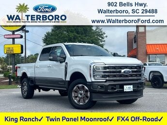 2025 Star White Metallic Tri-Coat Ford Super Duty F-250 SRW King Ranch Truck Power Stroke 6.7L V8 DI 32V OHV Turbodiesel Engine 4X4 4 Door