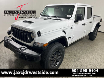 2025 Bright White Clearcoat Jeep Gladiator Sport S Automatic G 3.6L V6 Cylinder Engine3.6 4 Door Truck