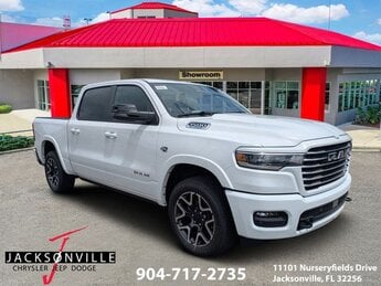 2026 Bright White Clearcoat Ram 1500 Laramie 4 Door HEMI 5.7L V8 Multi Displacement VVT eTorque Engine Truck 4X4