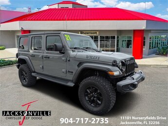 2021 Sting-Gray Clearcoat Jeep Wrangler Unlimited Willys 4X4 4 Door 3.6L V6 24V VVT Engine SUV Automatic
