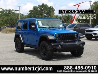 2025 Hydro Blue Pearlcoat Jeep Wrangler Willys 4X4 4 Door SUV G 3.6L V6 Cylinder Engine3.6