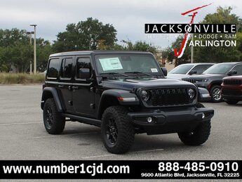 2025 Black Clearcoat Jeep Wrangler Willys SUV 4X4 4 Door