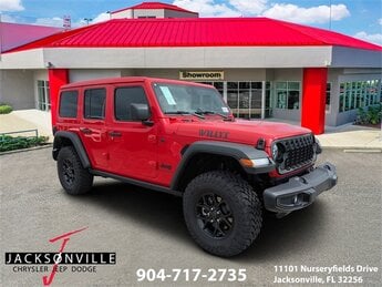 2025 Firecracker Red Clearcoat Jeep Wrangler Willys 3.6L V6 24V VVT Engine 4 Door 4X4 Automatic