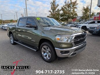 2021 Olive Green Pearlcoat Ram 1500 Big Horn HEMI 5.7L V8 Multi Displacement VVT Engine Automatic 4X4 4 Door