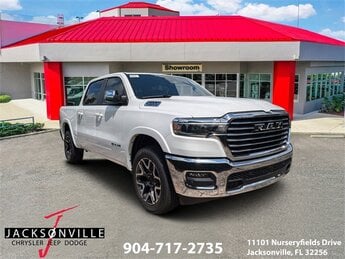 2025 Bright White Clearcoat Ram 1500 Laramie 4X4 3.0L I6 Engine Automatic 4 Door Truck