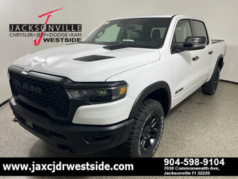2025 Bright White Clearcoat Ram 1500 Rebel Truck G 3.0L Straight 6 Cylinder Engine3.0 4X4 4 Door