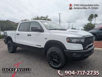 2026 Bright White Clearcoat Ram 1500 Rebel 4 Door HEMI 5.7L V8 Multi Displacement VVT eTorque Engine 4X4 Truck