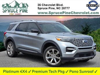 2020 Silver Ford Explorer Platinum 3.0L EcoBoost V6 Engine 4 Door SUV