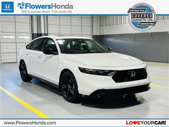 2025 Platinum White Pearl Honda Accord Hybrid Sport-L 2.0L I4 DOHC 16V Engine FWD 4 Door Automatic (CVT) Car